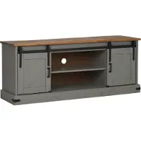 vidaXL Tv-meubel HALDEN 2 schuifdeuren 150x40x60 cm massief hout grijs