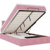 vidaXL Bed poef met matras 120x190 cm fluweel roze