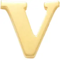 New Bling 9NBG-902V Gouden Letter Oorknop V - 1/2 paar - 14 Karaat - 3,6x3,5mm - Oorbel - Cadeau voor haar - Goud