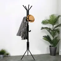 Springos Staande Kapstok | Metaal | 12 Haken | Garderobe Kapstok | Zwart | 177 cm
