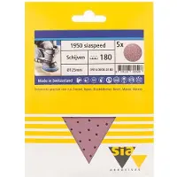 Sia siaspeed schuurschijf rond multigat P180 - 125 mm. (5 stuks)