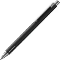 Lamy econ balpen 240 – van roestvrij staal in matzwart – opvallende gebogen clip, incl. grootvulling M 16 zwart schrijfdikte M