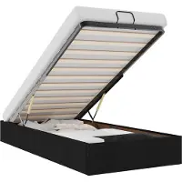 vidaXL Bedframe zonder matras 100x200 cm stof zwart