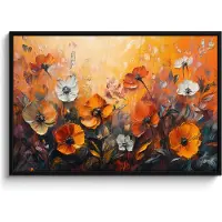 PosterMonkey Poster in lijst - Fotolijst 120x80 cm - Posters - Bloemen - Abstract - Herfst kleuren - Modern - Natuur - Posterlijst zwart - Decoratie - Wanddecoratie woonkamer - Muurdecoratie slaapkamer