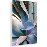 MuchoWow Glasschilderij 100x150 cm - Schilderij acrylglas - Bladeren - Natuur - Stilleven - Blauw - Foto op glas - Muurdecoratie woonkamer - Wanddecoratie slaapkamer - Schilderijen