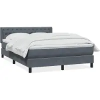 vidaXL Boxspring met matras fluweel donkergrijs 160x210 cm