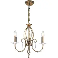 Elstead Lighting LED Kroonluchter | 3X E14 Max 60W | Dimbaar | Aged Brass