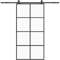vidaXL Schuifdeur met beslagset 102,5x205 cm ESG glas zwart