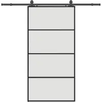 vidaXL Schuifdeur met beslagset 102,5x205 cm ESG glas zwart