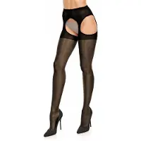 Glamory Plaisir Ouvert - Open panty - 20 den - maat 2XL - zwart