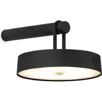 Home Sweet Home Draadloze Oplaadbare LED wandlamp - Binnen & Buiten - Dimbaar - ø19 x 8.75 cm - Warmwit licht - 3000mAh - Zwart