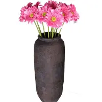 DK Design Kunstbloemen boeket Gerbera - 8x - 72cm - fuchsia - Real Touch - kunst zijdebloemen