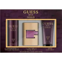 GUESS Gold Man Eau de Toilette - Cologne Spray 75ml Deodorizing Body Spray 226ml Shower Gel 200ml