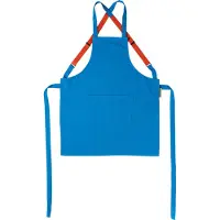 Dutchdeluxes Schort Denim & Canvas Bretel Style Azure Blue-65 x 92 cm