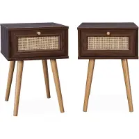 Sweeek Nachtkastje, set van 2 Donker hout