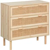 Sweeek - Ladekast met 3 lades rotan en houteffect 80cm - camargue