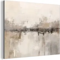 MuchoWow Aluminium schilderij 120x90 cm - Wanddecoratie metaal - Moderne kunst - Abstract - Beige - Metalen muurdecoratie woonkamer - Decoratie industrieel - Foto op dibond - Industriële accessoires slaapkamer