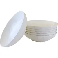 OTIX Pastaborden - Bordenset - 6 Persoons - Diepe Borden - Soepborden - 20cm - Wit - Porselein - LUNA