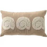 Dutch decor MORGAN - kussenhoes 30x50 cm - schelpen - Irish Cream - beige - met rits - zonder binnenkussen