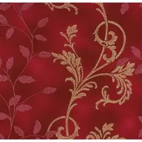 Rasch Rood goud bladeren glitter behang 450545