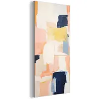MuchoWow Aluminium schilderij 40x80 cm - Wanddecoratie metaal - Kunst - Abstract - Roze - Pastel - Metalen muurdecoratie woonkamer - Decoratie industrieel - Foto op dibond - Industriële accessoires slaapkamer