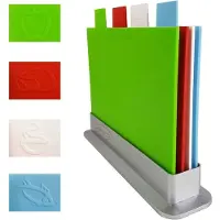 Ceruzo Index Snijplankenset - 4 Kleuren met Houder - Voorkom Kruisbesmetting - Hygiëne - 32x25x7.5cm