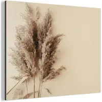 MuchoWow Aluminium schilderij 160x120 cm - Wanddecoratie metaal - Graan - Pastel - Natuur - Metalen muurdecoratie woonkamer - Decoratie industrieel - Foto op dibond - Industriële accessoires slaapkamer