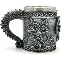 JV Mok Bierpul met Draak en Pentagram - (hxbxd) 11cm x 16cm x 9cm - inhoud ca. 350ml