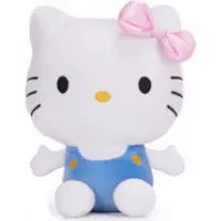 Hello Kitty Zittend (Blauw/Wit) Pluche Knuffel 18 cm - Speelgoed knuffels voor kinderen jongens meisjes - Hello Kity Kat Cat Plush Toy - Kuromi, Sanrio, My Melody