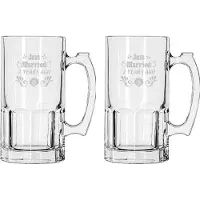 Libbey Gegraveerde set bierpullen 1ltr Just Married 2 years ago