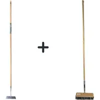 SynxStore Synx Tools Rechte Schoffel 20cm Met Steel 160cm + Harde Bezem Old Dutchie - Buiten Bezem