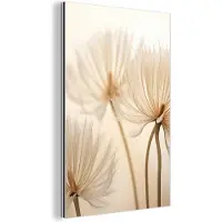 MuchoWow Aluminium schilderij 120x180 cm - Wanddecoratie metaal - Bloemen - Beige - Natuur - Metalen muurdecoratie woonkamer - Decoratie industrieel - Foto op dibond - Industriële accessoires slaapkamer