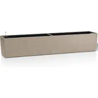 Lechuza BALCONERA Stone 100 - Plantenbak - met uitneembare binnenbak - met bewateringssysteem - ALL-IN-ONE set met -PON - zandbeige