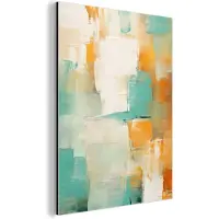 MuchoWow Aluminium schilderij 120x160 cm - Wanddecoratie metaal - Kunst - Abstract - Blauw - Wit - Metalen muurdecoratie woonkamer - Decoratie industrieel - Foto op dibond - Industriële accessoires slaapkamer