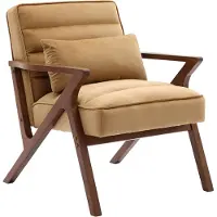 Sweeek - Scandinavische fauteuil in heveahout en velours