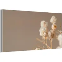 MuchoWow Aluminium schilderij 160x80 cm - Wanddecoratie metaal - Bloemen - Wit - Natuur - Pastel - Metalen muurdecoratie woonkamer - Decoratie industrieel - Foto op dibond - Industriële accessoires slaapkamer