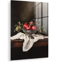 MuchoWow Glasschilderij 90x120 cm - Schilderij acrylglas - Granaatappels - Klassiek - Vintage - Foto op glas - Muurdecoratie woonkamer - Wanddecoratie slaapkamer - Schilderijen