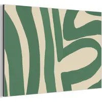 MuchoWow Aluminium schilderij 150x100 cm - Wanddecoratie metaal - Groen - Kunst - Abstract - Metalen muurdecoratie woonkamer - Decoratie industrieel - Foto op dibond - Industriële accessoires slaapkamer