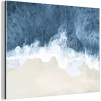 MuchoWow Aluminium schilderij 80x60 cm - Wanddecoratie metaal - Strand - Zee - Water - Natuur - Metalen muurdecoratie woonkamer - Decoratie industrieel - Foto op dibond - Industriële accessoires slaapkamer