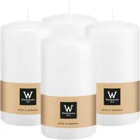 Wiedemann Cilinderkaars/stompkaars - 4x - wit - 12 x 6 cm - 33 branduren - zuilkaarsen