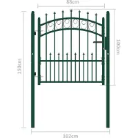 vidaXL Hekpoort EMMEN met stalen pinnen 104x134,5 cm zwart