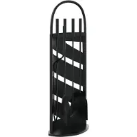 vidaXL 5-delige haardset 23x15x66 cm staal