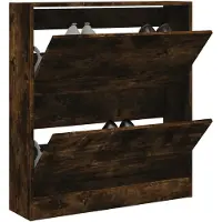 vidaXL Schoenenkast 80x21x87,5 cm bewerkt hout gerookt eikenkleurig