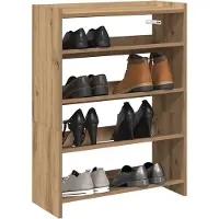 vidaXL Schoenenrek 60x25x81 cm bewerkt hout artisanaal eikenkleur