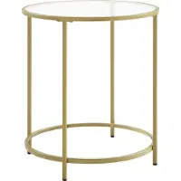 Leobert Ronde bijzettafel met glazen oppervlak