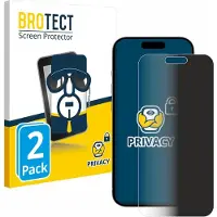 BROTECT - privacy screenprotector voor Apple iPhone 15 Pro Max - Folie Beschermfolie Blauwlichtfilter 2 Stuks