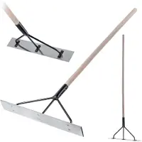 Kadax Betonverdeler van aluminium, 62,5 x 9 x 154 cm, geprofileerde teerverdeler, 3-voudig verstevigde betongladder, betonschuiver met steel