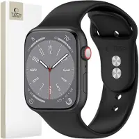 TechProtection Sport Siliconen Apple Watch 42 / 41 / 40 / 38 Mm Bandje Zwart