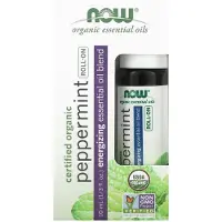 Now , Certificeerde Organische Pepermunt Roll-On, 1/3 fl oz (10 ml)
