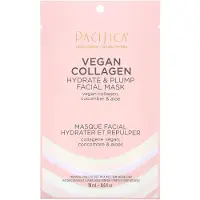 Pacifica , Hydrate & Plump Beauty Faciaal Mask, Vegan Collageen, 1 Sheet Mask, 0,6 fl oz (18 ml)